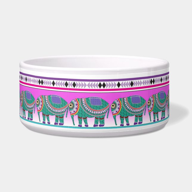 Elephant with Aztec Pattern Bowl (Front)