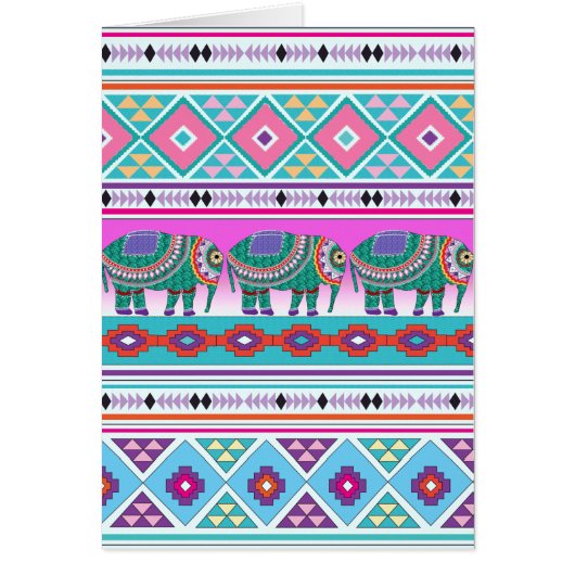 Elephant with Aztec Pattern Cards (Front)
