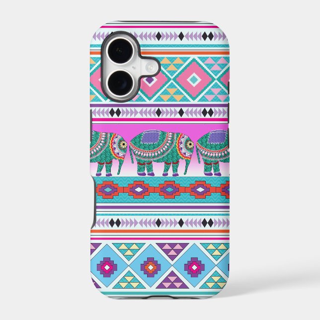 Elephant with Aztec Pattern Iphone Case (Back)