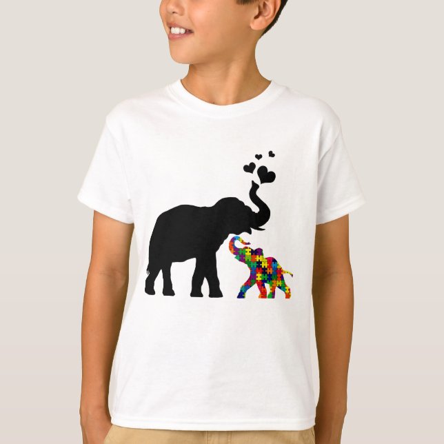 Elephant with baby autism shirt (Front)