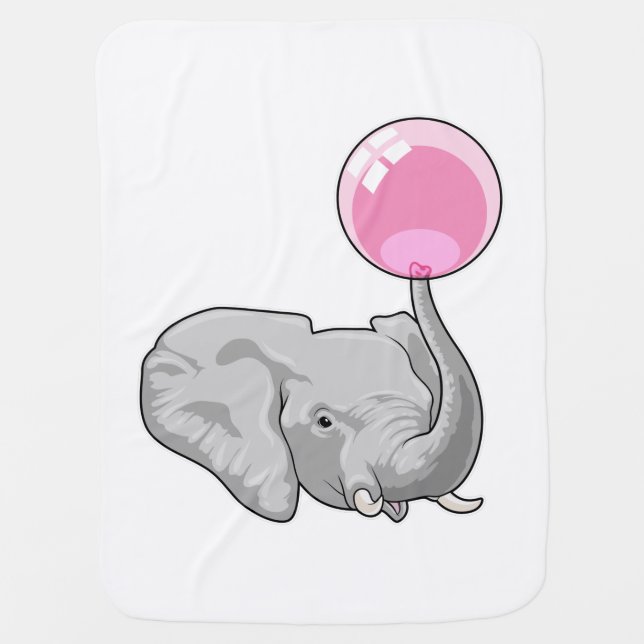 Elephant with Balloon Baby Blanket (Front)