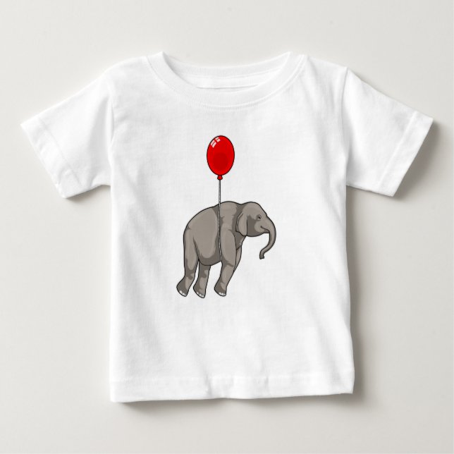 Elephant with Balloon Baby T-Shirt (Front)