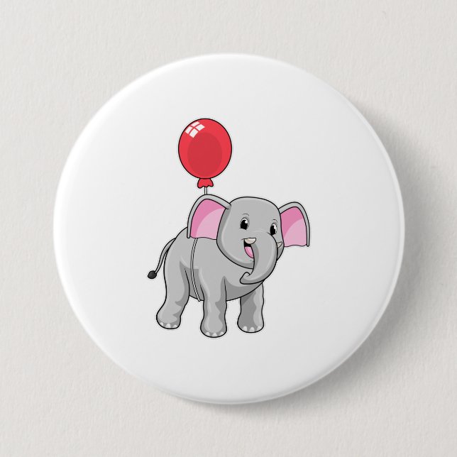 Elephant with Balloon Button (Front)