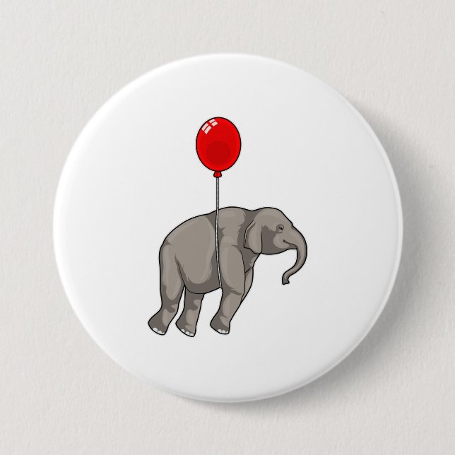 Elephant with Balloon Button (Front)