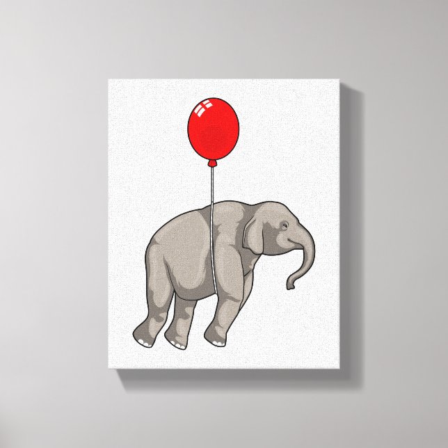 Elephant with Balloon Canvas Print (Front)