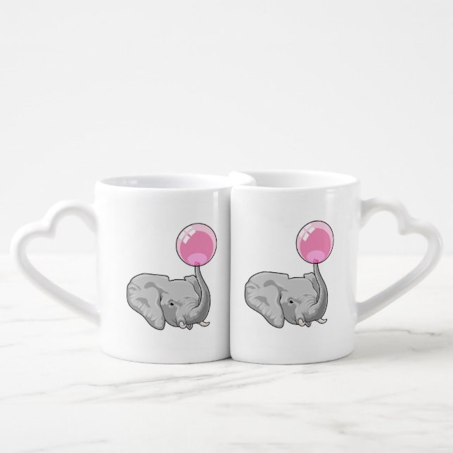 Elephant with Balloon Coffee Mug Set (Front Nesting)