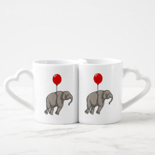 Elephant with Balloon Coffee Mug Set