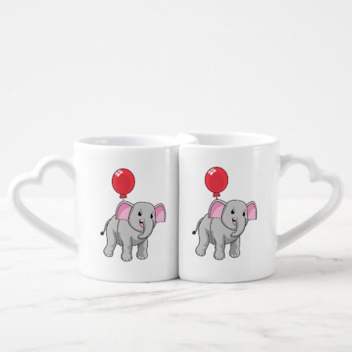Elephant with Balloon Coffee Mug Set