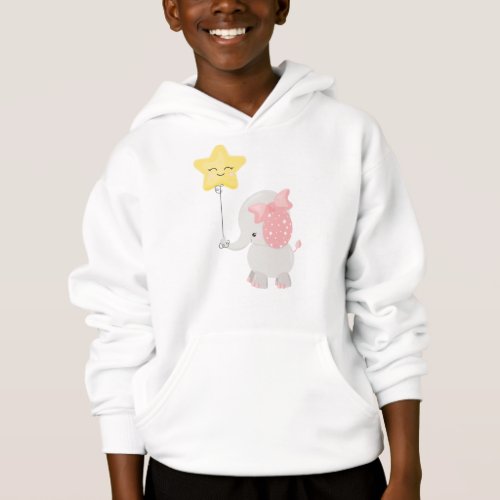 Elephant With Balloon Crown Cute Elephant Star Hoodie