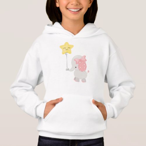 Elephant With Balloon Crown Cute Elephant Star Hoodie