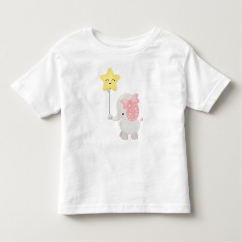 Elephant With Balloon Crown Cute Elephant Star Toddler T_shirt