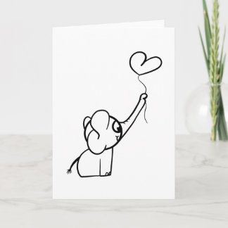 Elephant With Balloon Gift Idea Card
