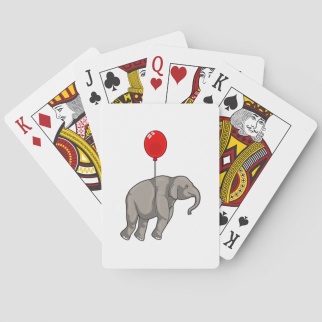 Elephant with Balloon Poker Cards (Back)