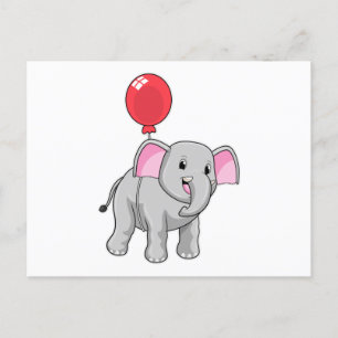 Elephant with Balloon Postcard