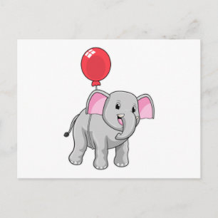 Elephant with Balloon Postcard