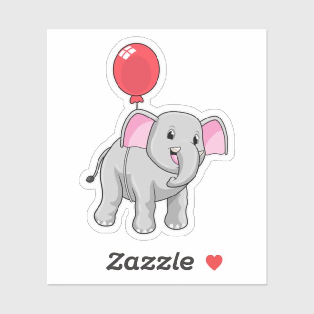 Elephant with Balloon Sticker (Sheet)