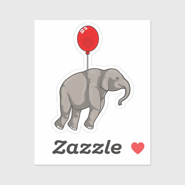 Elephant with Balloon Sticker (Sheet)