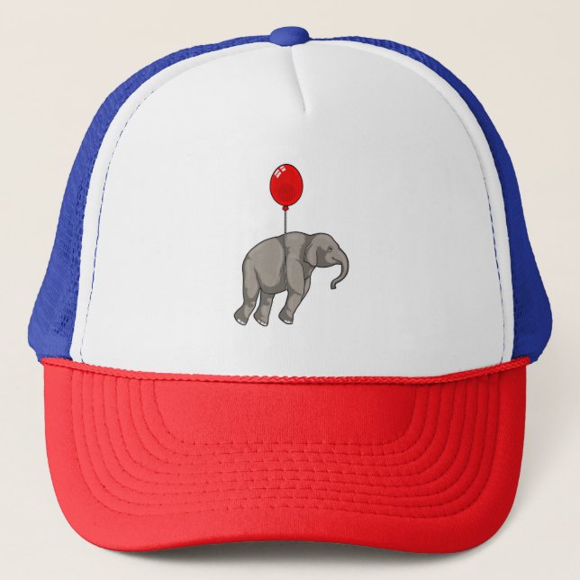 Elephant with Balloon Trucker Hat (Front)