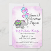 Elephant with Balloons Baby Shower Invitation (Front)