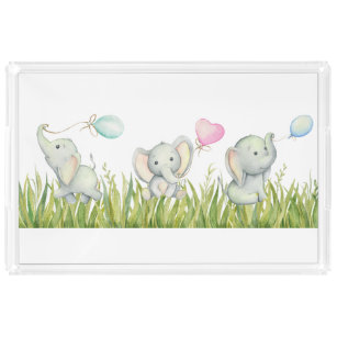 Elephant with Balloons serving tray
