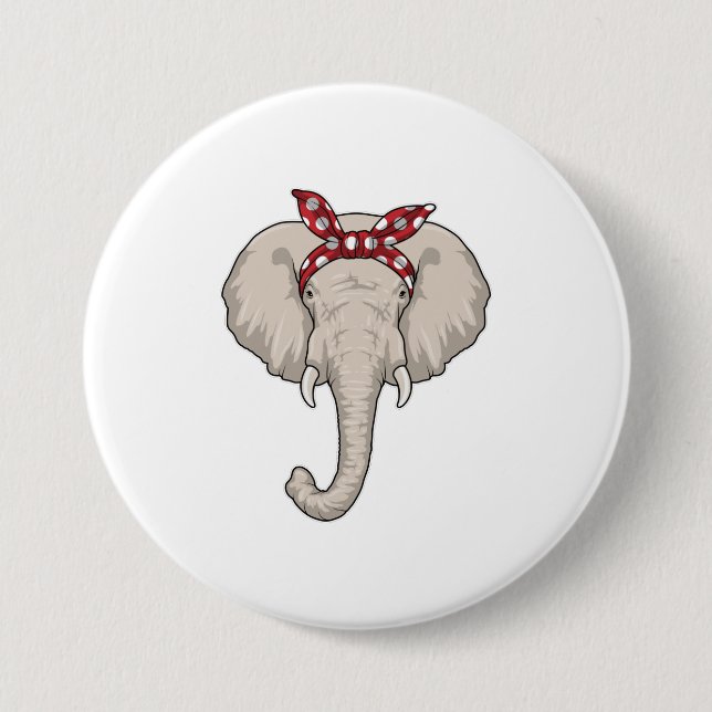 Elephant with Bandana Button (Front)