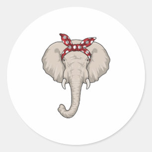 Elephant with Bandana Classic Round Sticker