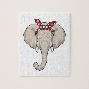 Elephant with Bandana Jigsaw Puzzle