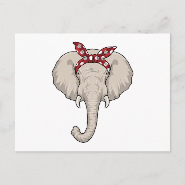 Elephant with Bandana Postcard (Front)