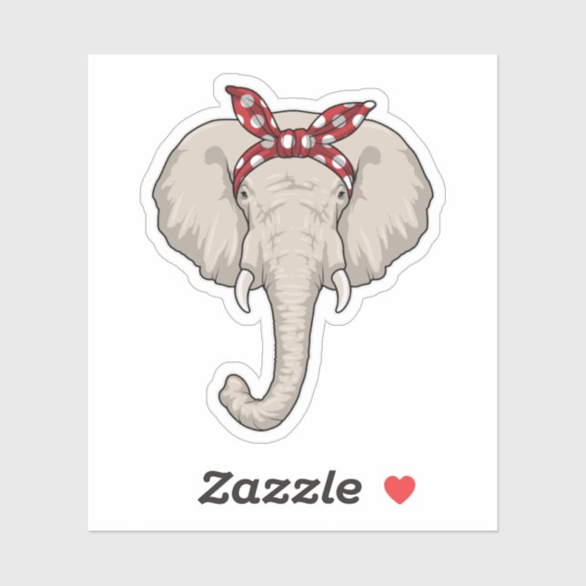 Elephant with Bandana Sticker (Sheet)