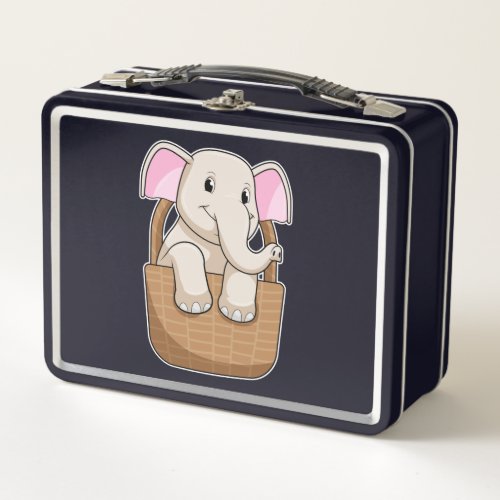 Elephant with Basket Metal Lunch Box