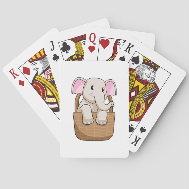 Elephant with Basket Poker Cards (Back)