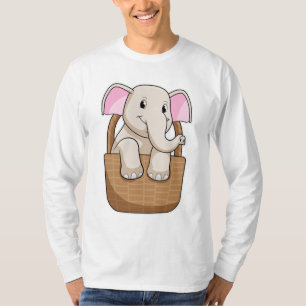 Elephant with Basket T-Shirt