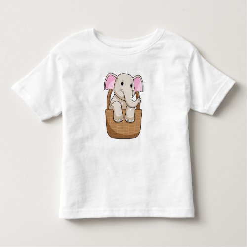 Elephant with Basket Toddler T_shirt