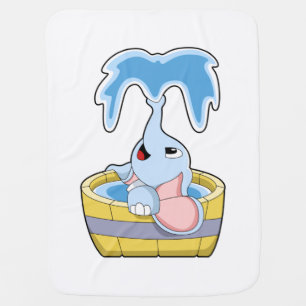 Elephant with Bathtub full of Water Baby Blanket