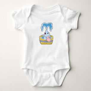 Elephant with Bathtub full of Water Baby Bodysuit