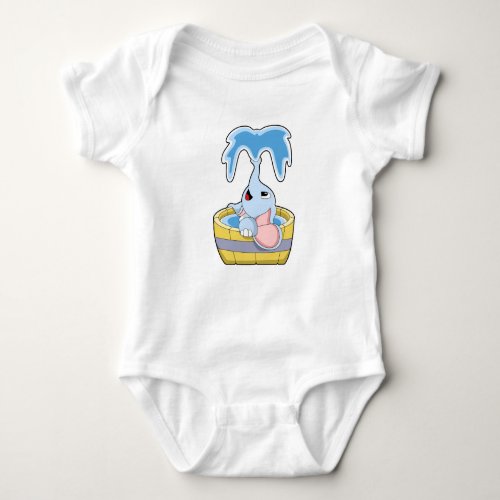 Elephant with Bathtub full of Water Baby Bodysuit