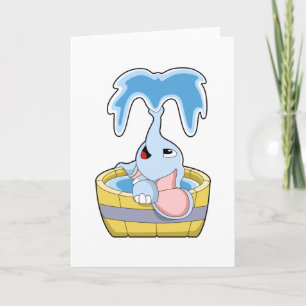 Elephant with Bathtub full of Water Card