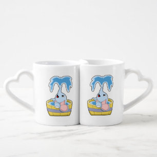 Elephant with Bathtub full of Water Coffee Mug Set