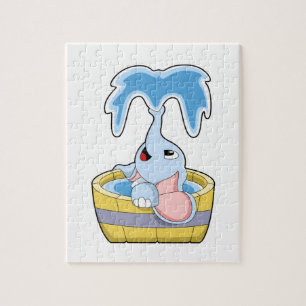 Elephant with Bathtub full of Water Jigsaw Puzzle