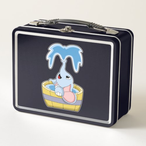 Elephant with Bathtub full of Water Metal Lunch Box