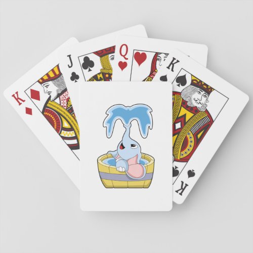 Elephant with Bathtub full of Water Playing Cards
