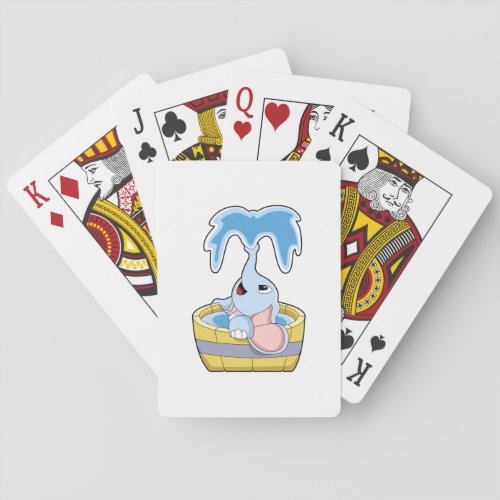 Elephant with Bathtub full of Water Poker Cards