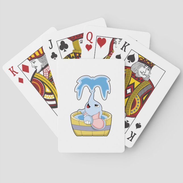 Elephant with Bathtub full of Water Poker Cards (Back)
