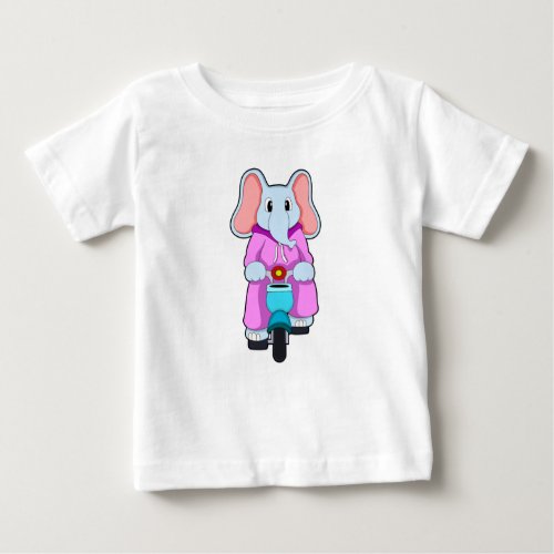 Elephant with Bicycle Baby T_Shirt