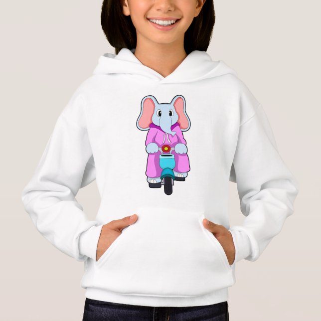 Elephant with Bicycle Hoodie (Front)