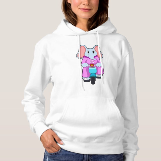 Elephant with Bicycle Hoodie (Front)