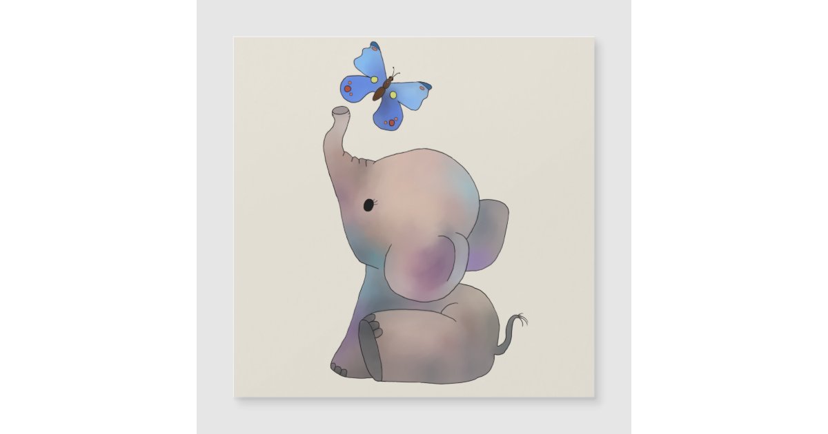 Elephant with butterfly Zazzle