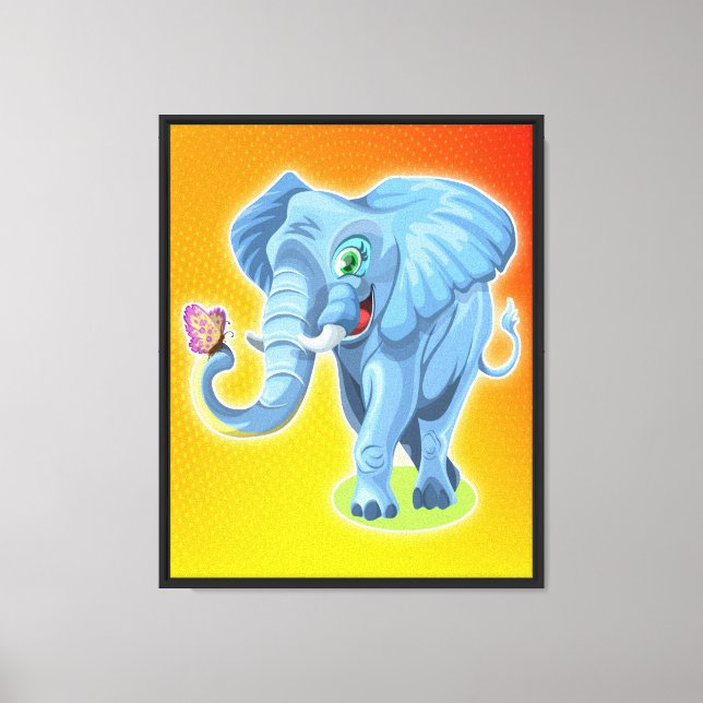 Elephant with Butterfly-21987 Canvas Print (Front)