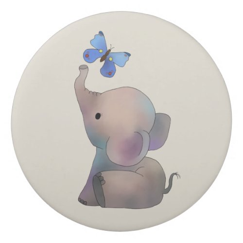 Elephant with butterfly eraser