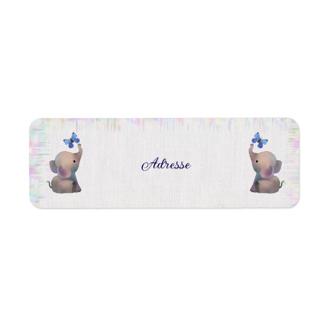 Elephant with butterfly label (Front)